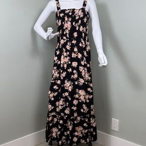 C&C California Black Floral Maxi Dress